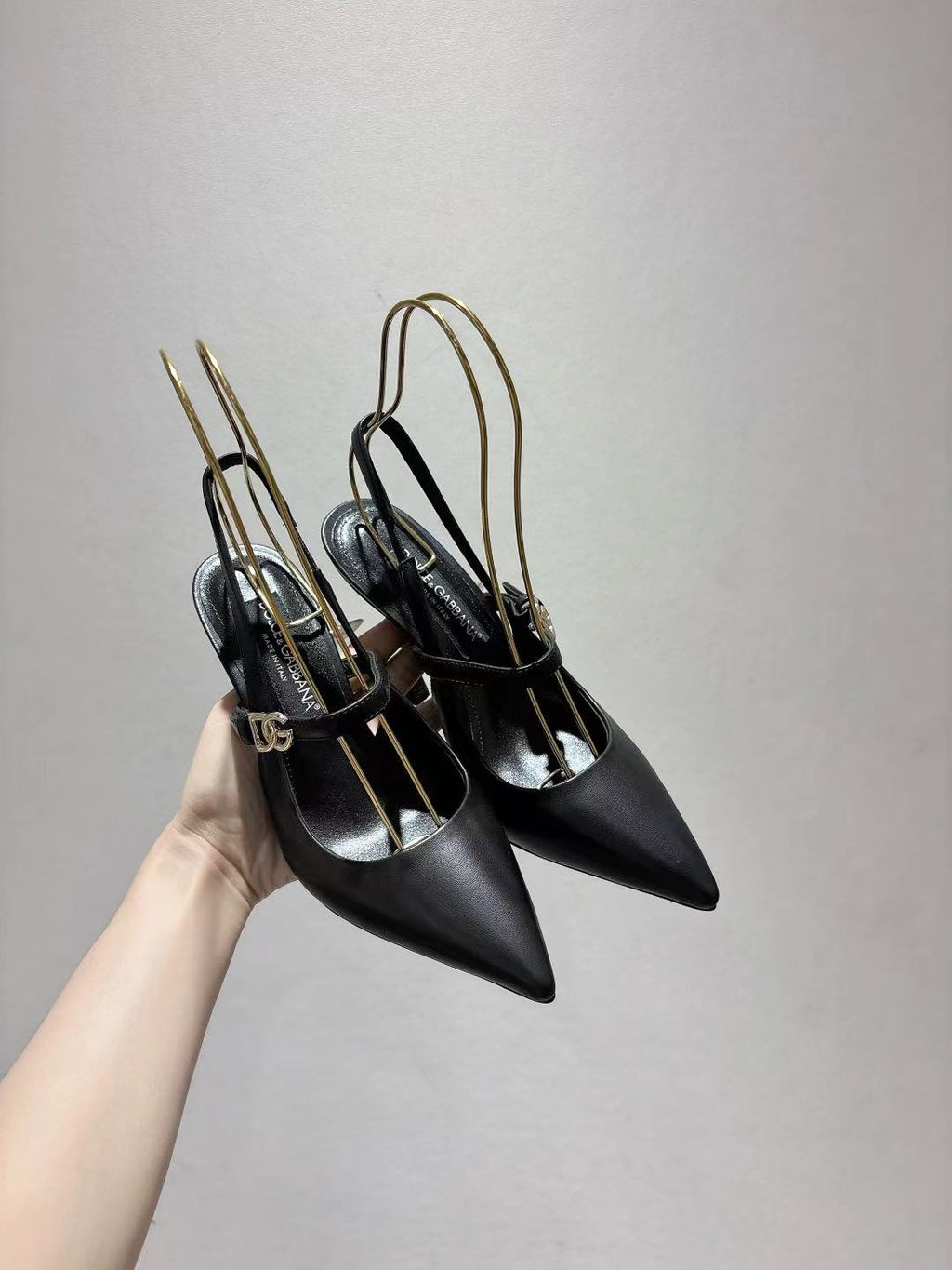 Dolce & Gabbana DG Women's Pointed-Toe Leather Heels