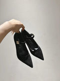 Dolce & Gabbana DG Women's Pointed-Toe Leather Heels