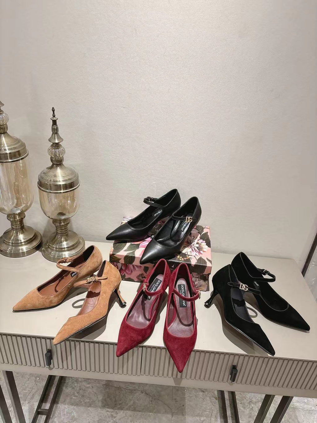 Dolce & Gabbana DG Women's Pointed-Toe Leather Heels