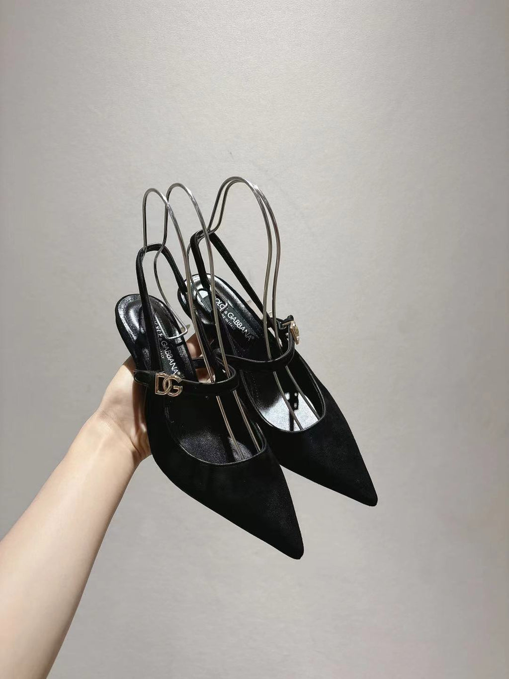 Dolce & Gabbana DG Women's Pointed-Toe Leather Heels