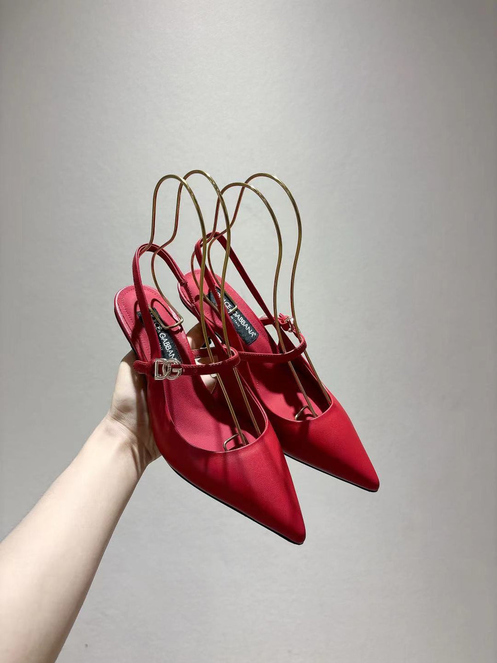 Dolce & Gabbana DG Women's Pointed-Toe Leather Heels