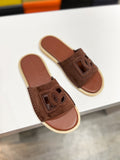 Dolce & Gabbana DG Men's Leather Strap Sandals with Aluminum Buckle