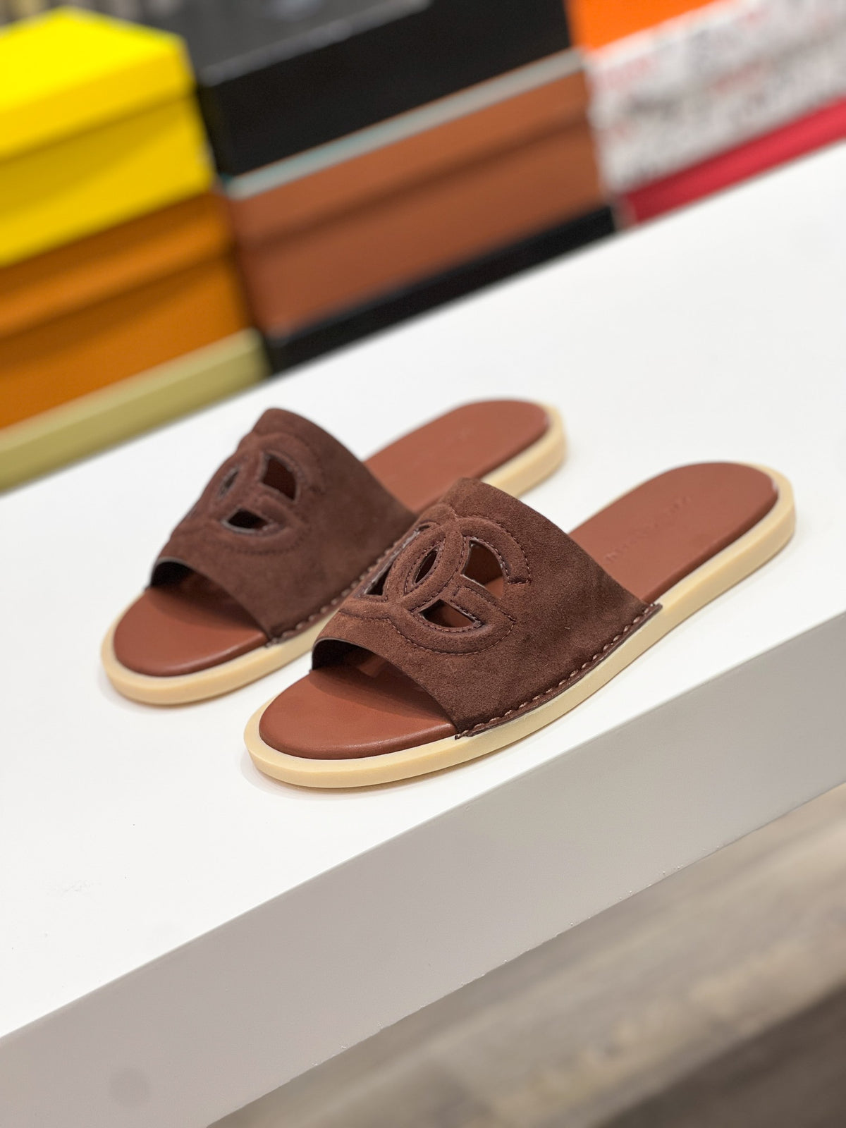 Dolce & Gabbana DG Men's Leather Strap Sandals with Aluminum Buckle