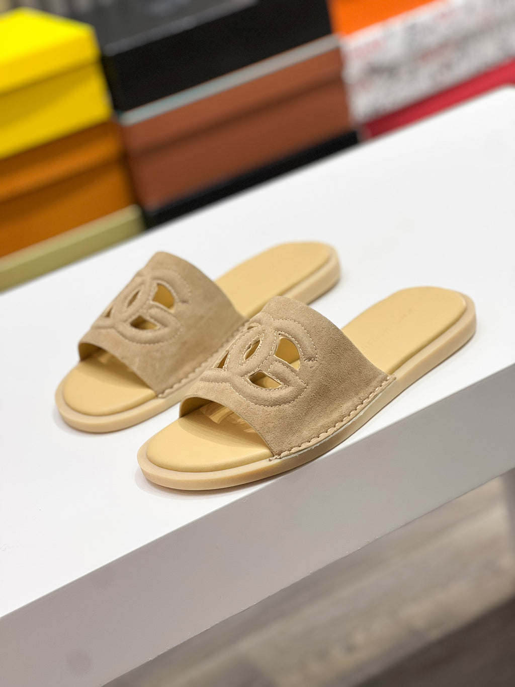 Dolce & Gabbana DG Men's Leather Strap Sandals with Aluminum Buckle