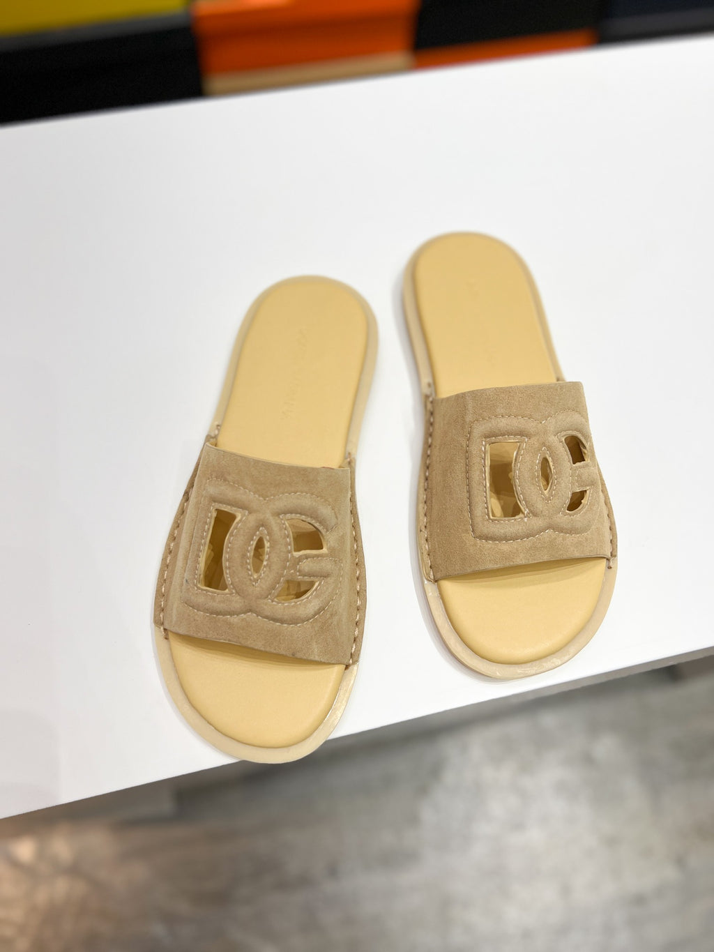Dolce & Gabbana DG Men's Leather Strap Sandals with Aluminum Buckle