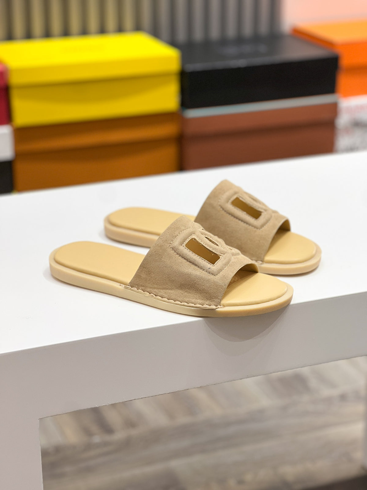 Dolce & Gabbana DG Men's Leather Strap Sandals with Aluminum Buckle