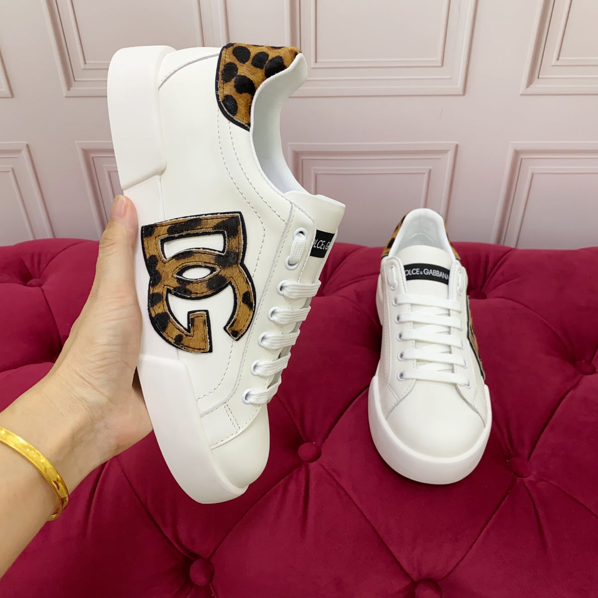 Dolce & Gabbana DG Heavy-Craft Calfskin Sneakers with 5D Accents