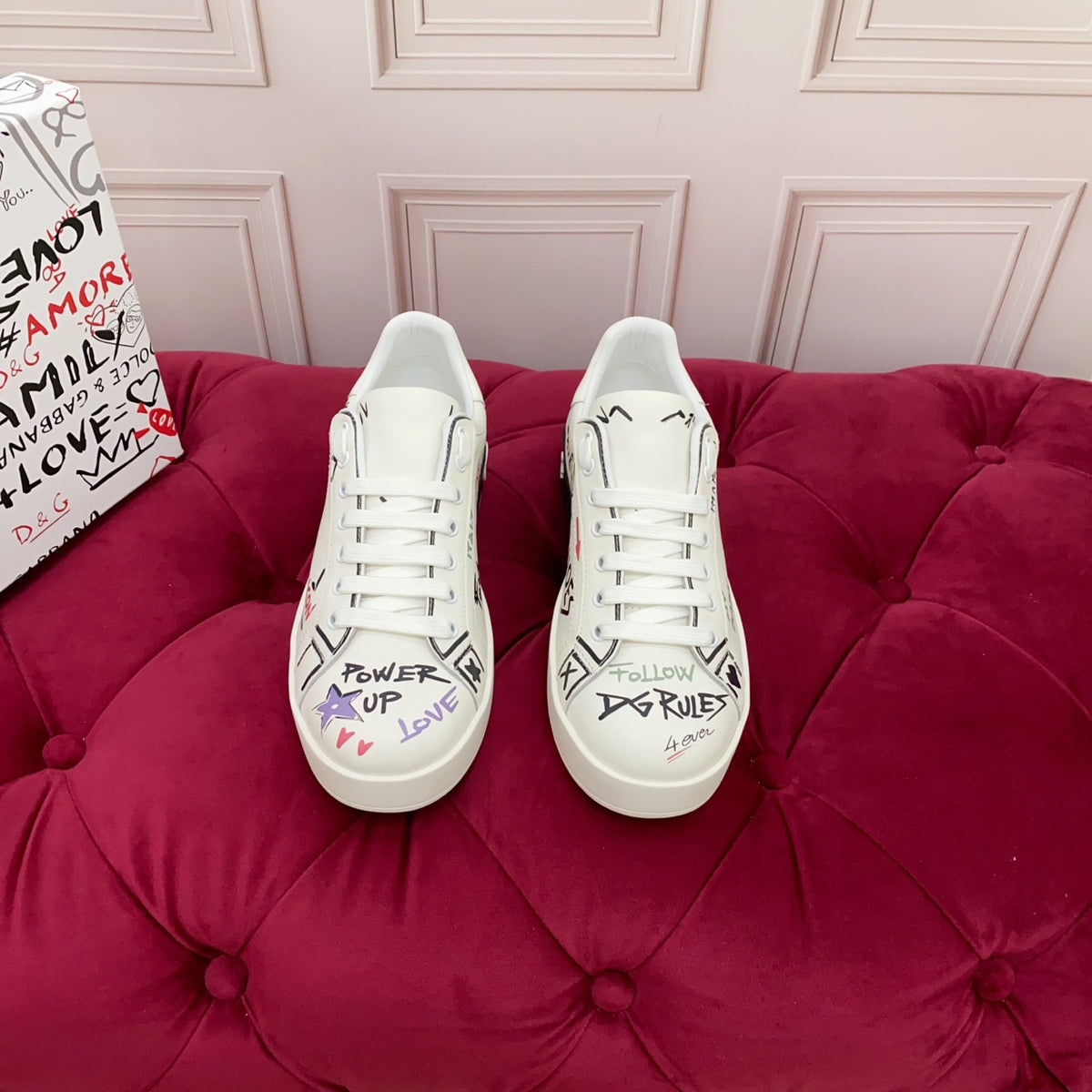 Dolce & Gabbana DG Heavy-Craft Calfskin Sneakers with 5D Accents