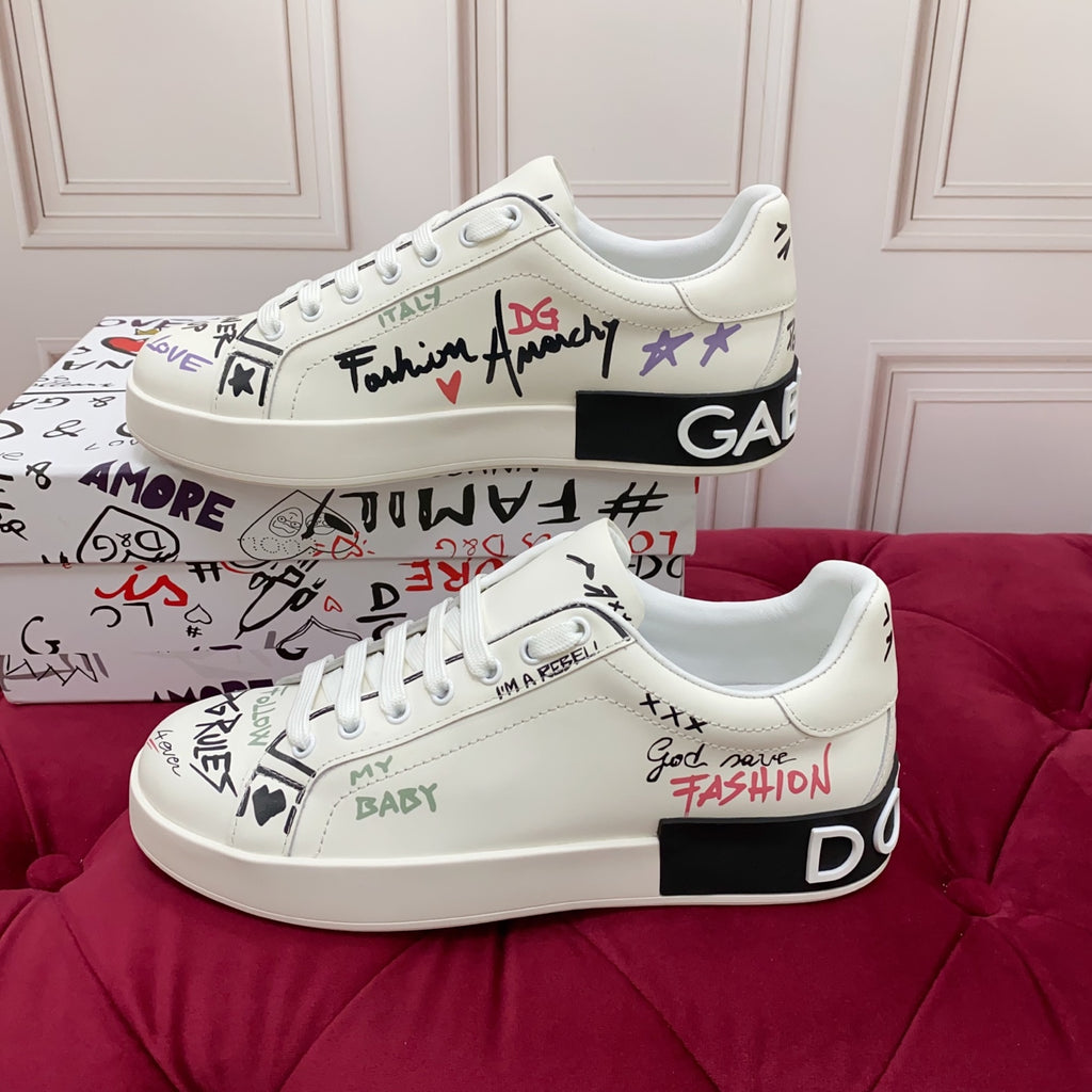 Dolce & Gabbana DG Heavy-Craft Calfskin Sneakers with 5D Accents
