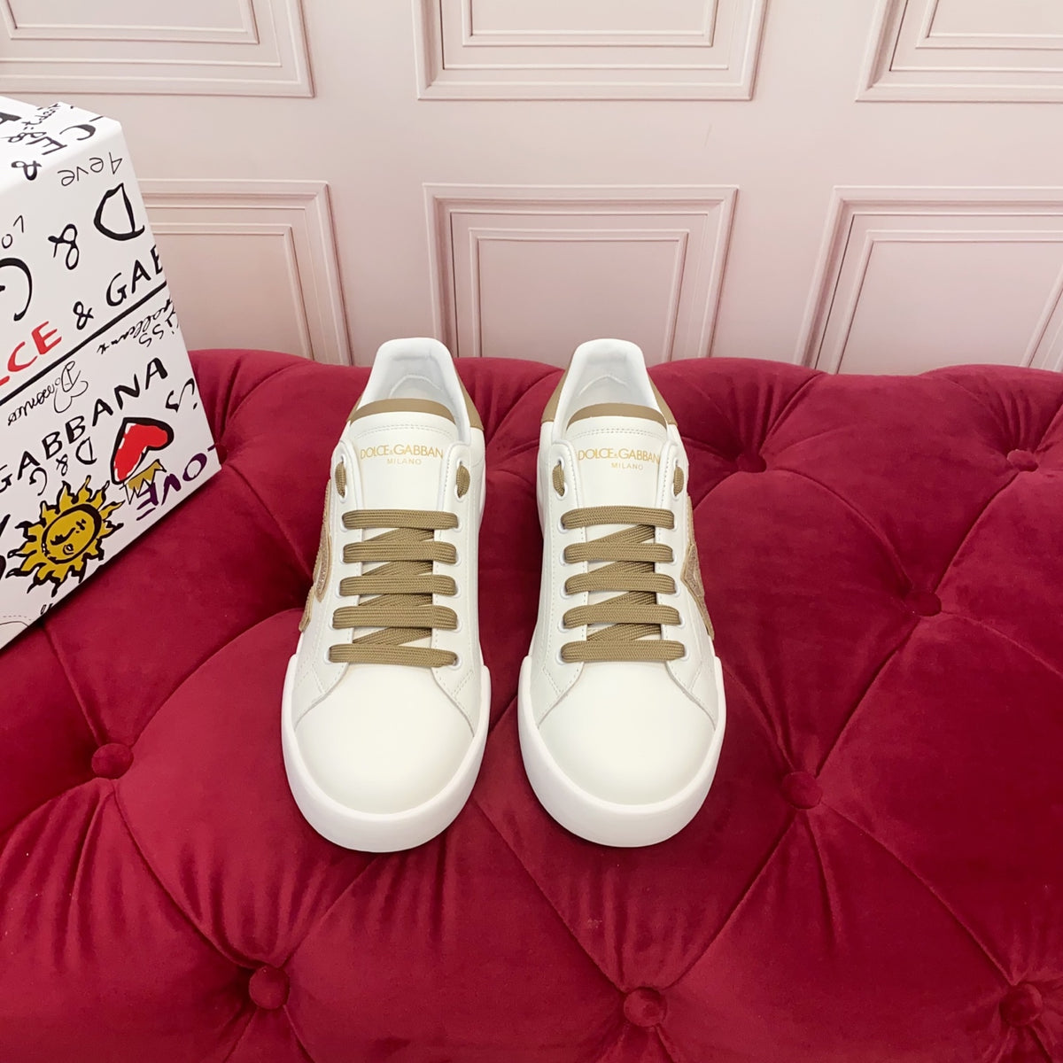 Dolce & Gabbana DG Heavy-Craft Calfskin Sneakers with 5D Accents