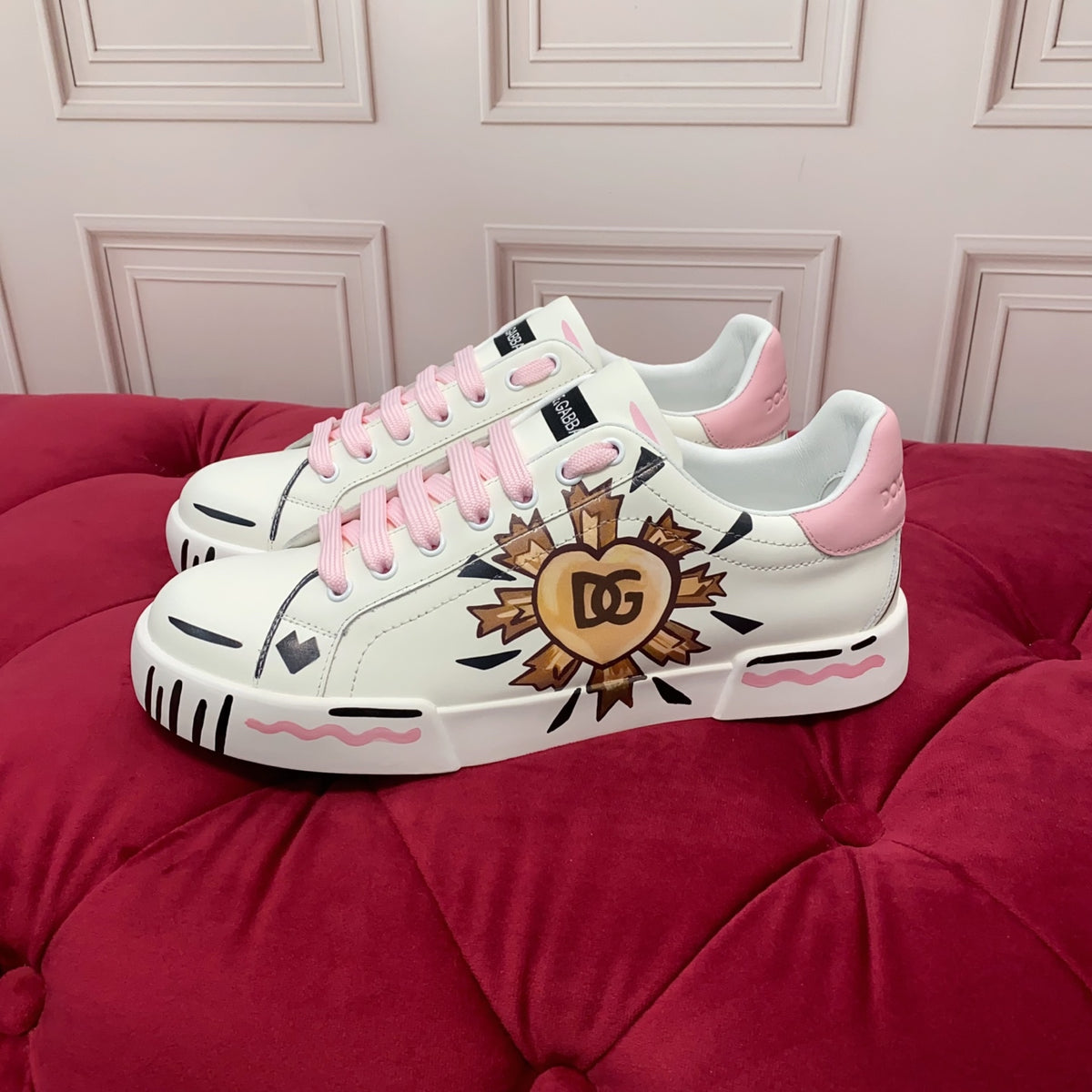 Dolce & Gabbana DG Heavy-Craft Calfskin Sneakers with 5D Accents