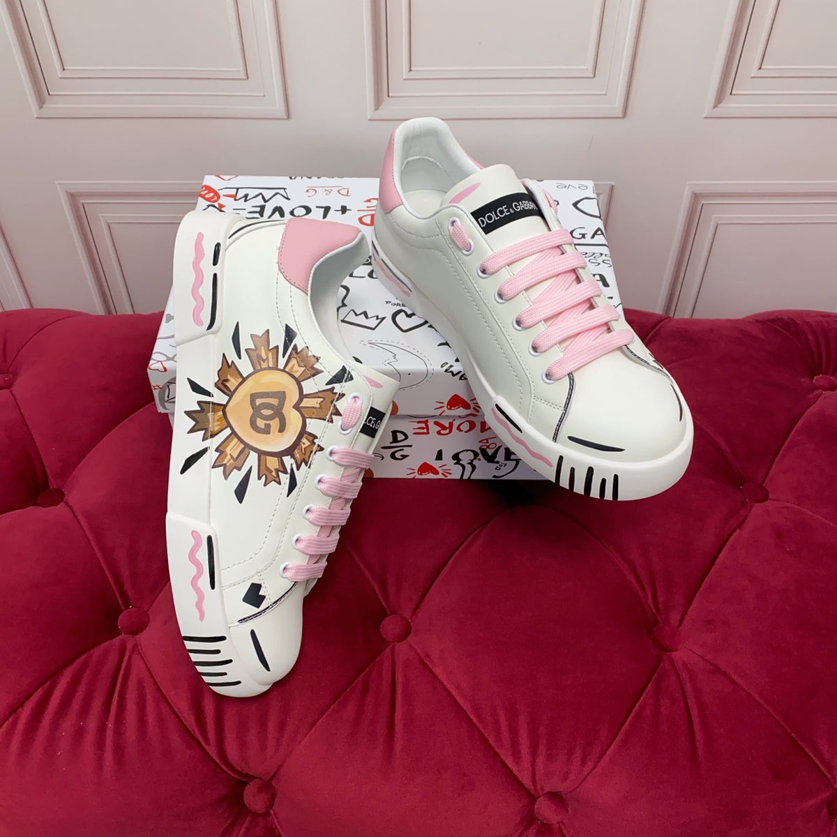Dolce & Gabbana DG Heavy-Craft Calfskin Sneakers with 5D Accents