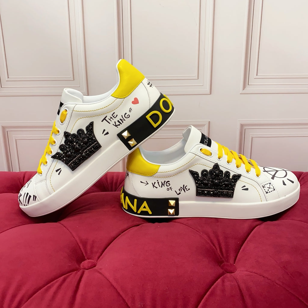 Dolce & Gabbana DG Heavy-Craft Calfskin Sneakers with 5D Accents