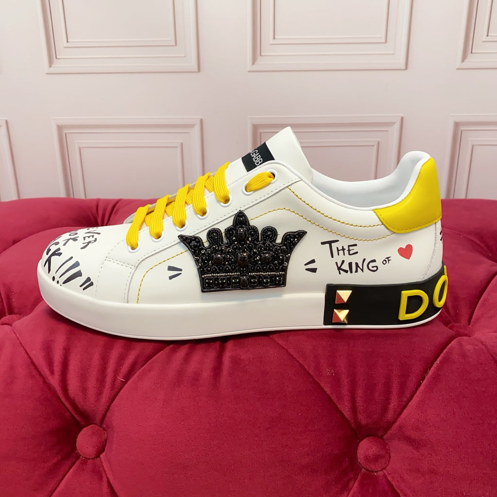 Dolce & Gabbana DG Heavy-Craft Calfskin Sneakers with 5D Accents