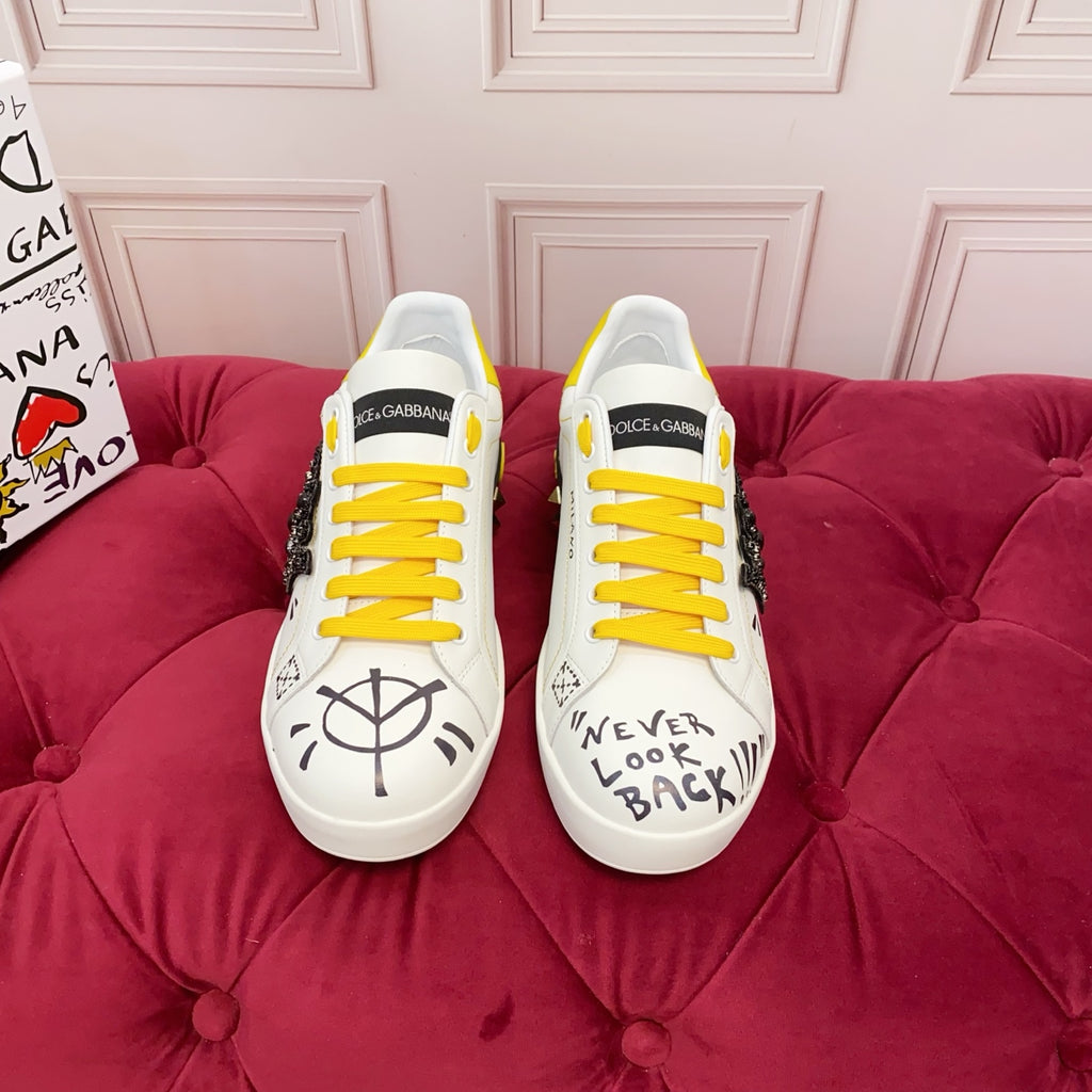 Dolce & Gabbana DG Heavy-Craft Calfskin Sneakers with 5D Accents