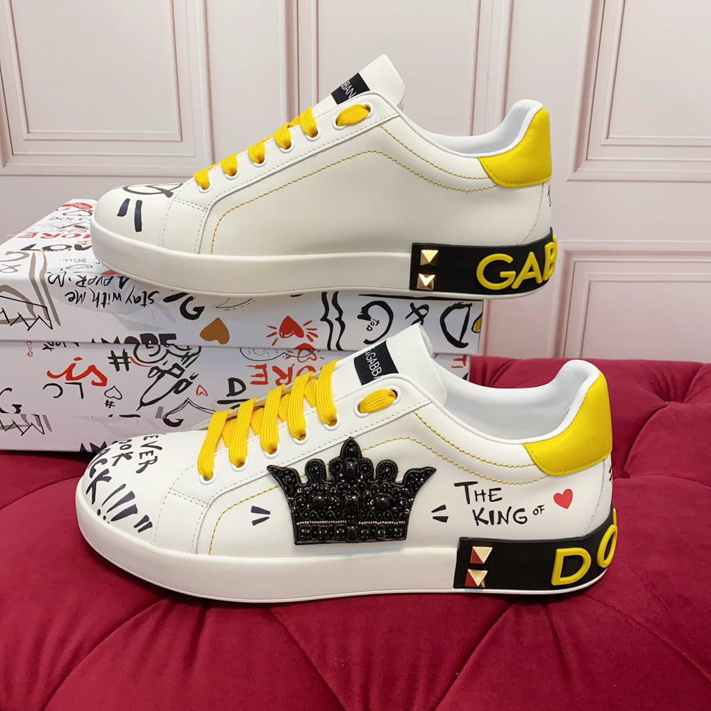 Dolce & Gabbana DG Heavy-Craft Calfskin Sneakers with 5D Accents