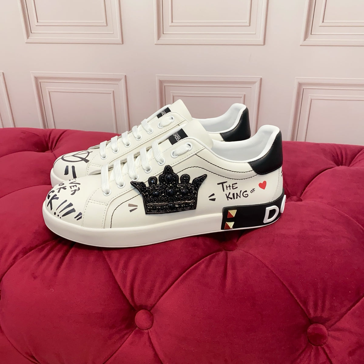 Dolce & Gabbana DG Heavy-Craft Calfskin Sneakers with 5D Accents