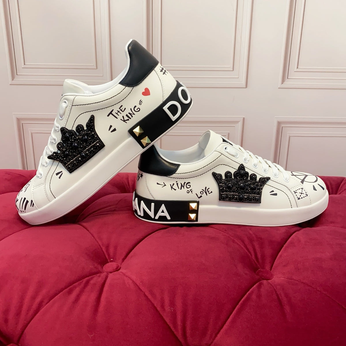 Dolce & Gabbana DG Heavy-Craft Calfskin Sneakers with 5D Accents