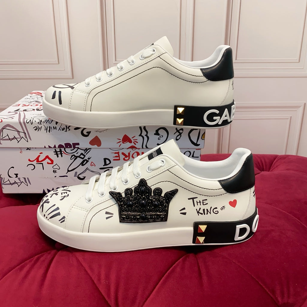 Dolce & Gabbana DG Heavy-Craft Calfskin Sneakers with 5D Accents