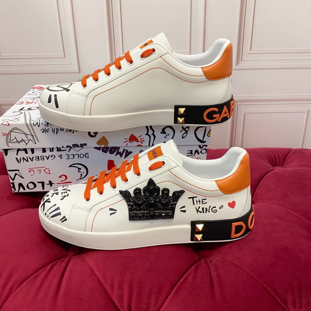 Dolce & Gabbana DG Heavy-Craft Calfskin Sneakers with 5D Accents