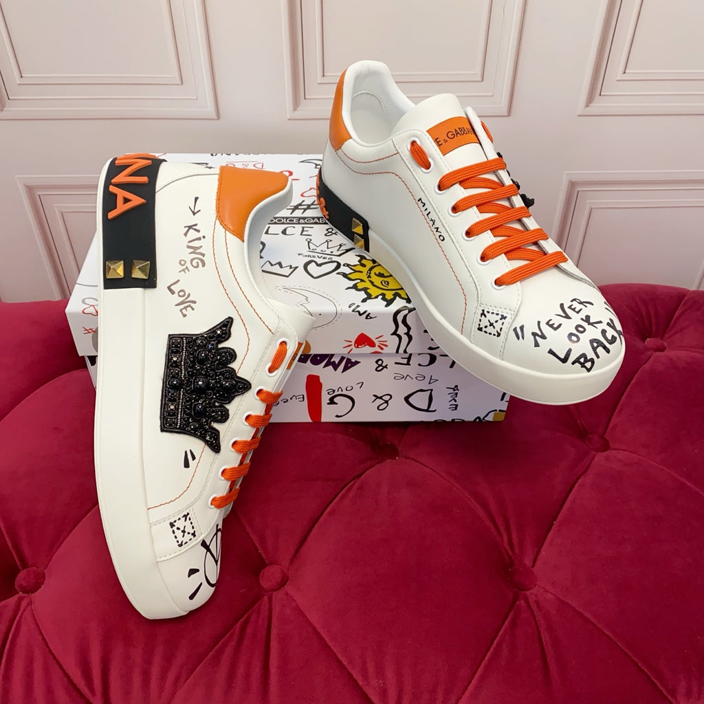 Dolce & Gabbana DG Heavy-Craft Calfskin Sneakers with 5D Accents