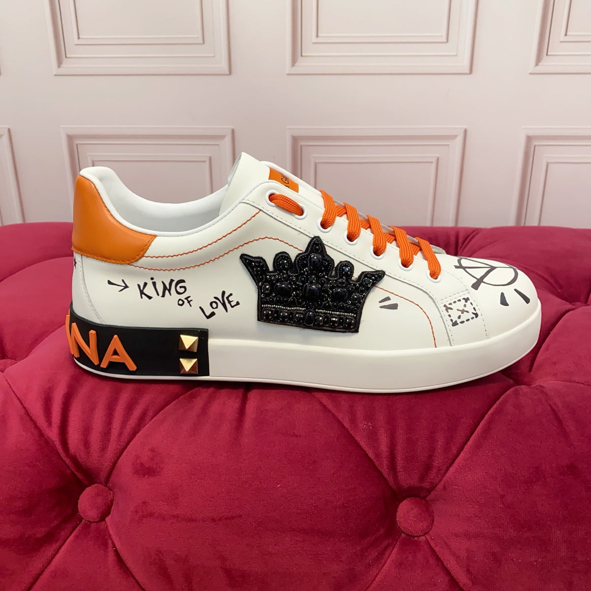 Dolce & Gabbana DG Heavy-Craft Calfskin Sneakers with 5D Accents