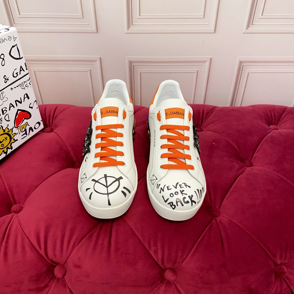 Dolce & Gabbana DG Heavy-Craft Calfskin Sneakers with 5D Accents