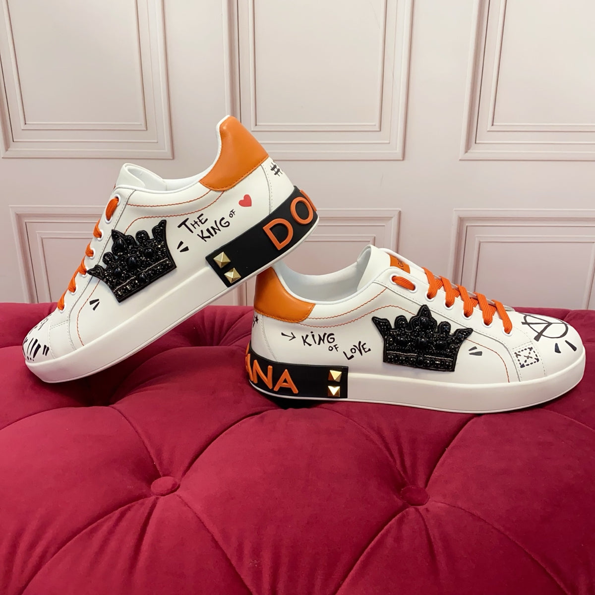 Dolce & Gabbana DG Heavy-Craft Calfskin Sneakers with 5D Accents