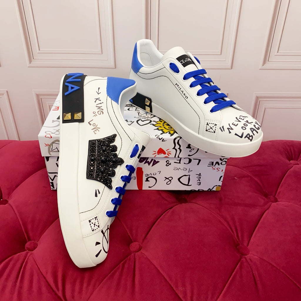 Dolce & Gabbana DG Heavy-Craft Calfskin Sneakers with 5D Accents