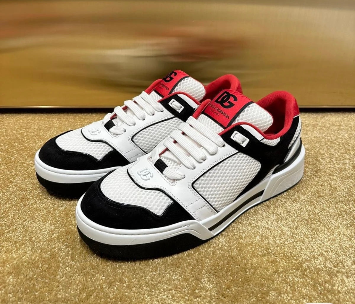 Dolce & Gabbana DG Heavy-Craft Calfskin Sneakers with 5D Accents