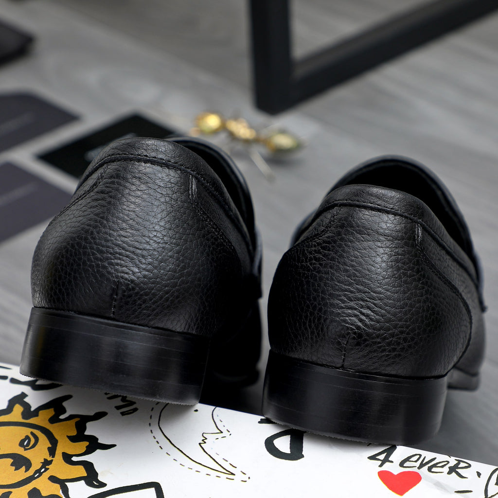 Dolce & Gabbana DG Men's Business Slip-On Dress Shoes with Metal Buckle