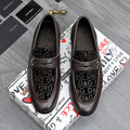 Dolce & Gabbana DG Men's Business Slip-On Dress Shoes with Metal Buckle
