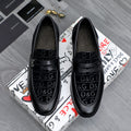 Dolce & Gabbana DG Men's Business Slip-On Dress Shoes with Metal Buckle