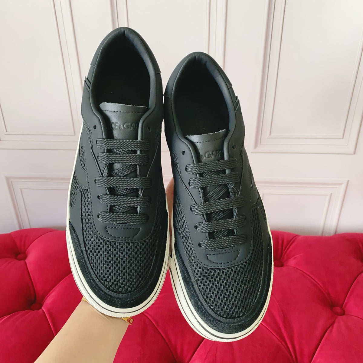 Dolce & Gabbana DG Heavy-Craft Calfskin Sneakers with 5D Accents