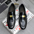 Dolce & Gabbana DG Men's Business Slip-On Dress Shoes with Metal Buckle