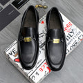 Dolce & Gabbana DG Men's Business Slip-On Dress Shoes with Metal Buckle