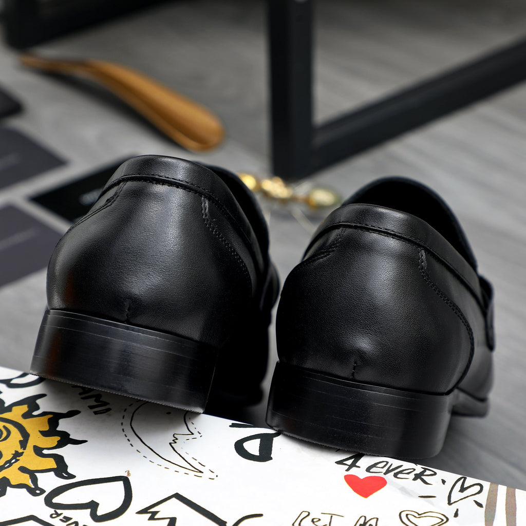 Dolce & Gabbana DG Men's Business Slip-On Dress Shoes with Metal Buckle