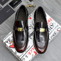Dolce & Gabbana DG Men's Business Slip-On Dress Shoes with Metal Buckle