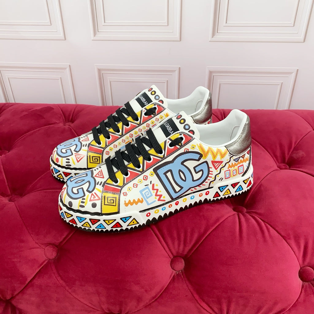 Dolce & Gabbana DG Heavy-Craft Calfskin Sneakers with 5D Accents