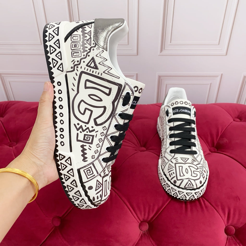 Dolce & Gabbana DG Heavy-Craft Calfskin Sneakers with 5D Accents