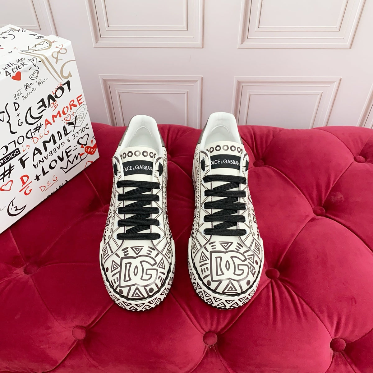 Dolce & Gabbana DG Heavy-Craft Calfskin Sneakers with 5D Accents