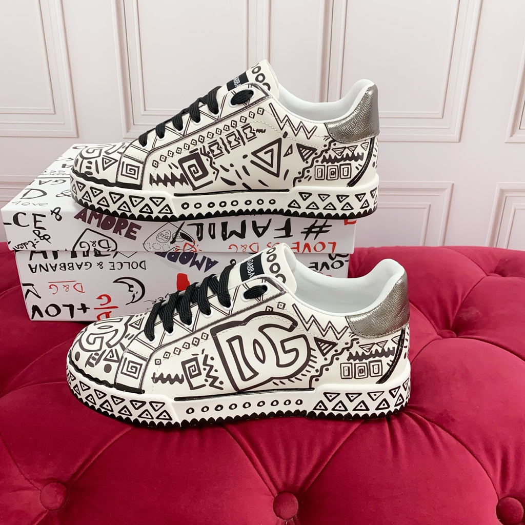 Dolce & Gabbana DG Heavy-Craft Calfskin Sneakers with 5D Accents