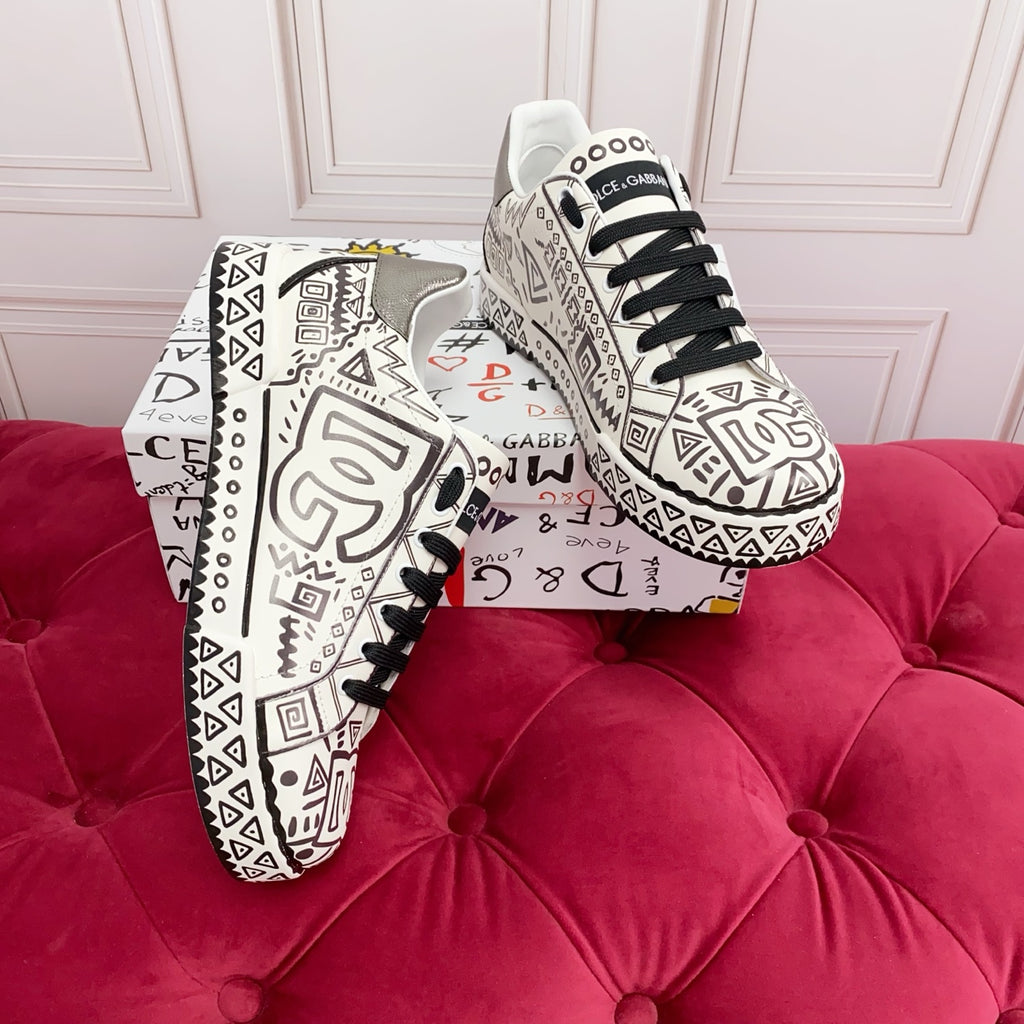 Dolce & Gabbana DG Heavy-Craft Calfskin Sneakers with 5D Accents