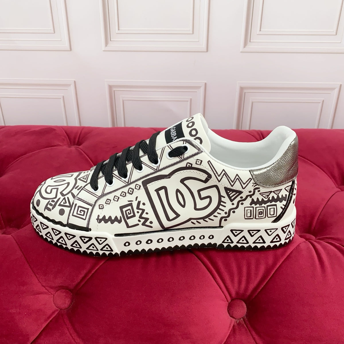 Dolce & Gabbana DG Heavy-Craft Calfskin Sneakers with 5D Accents
