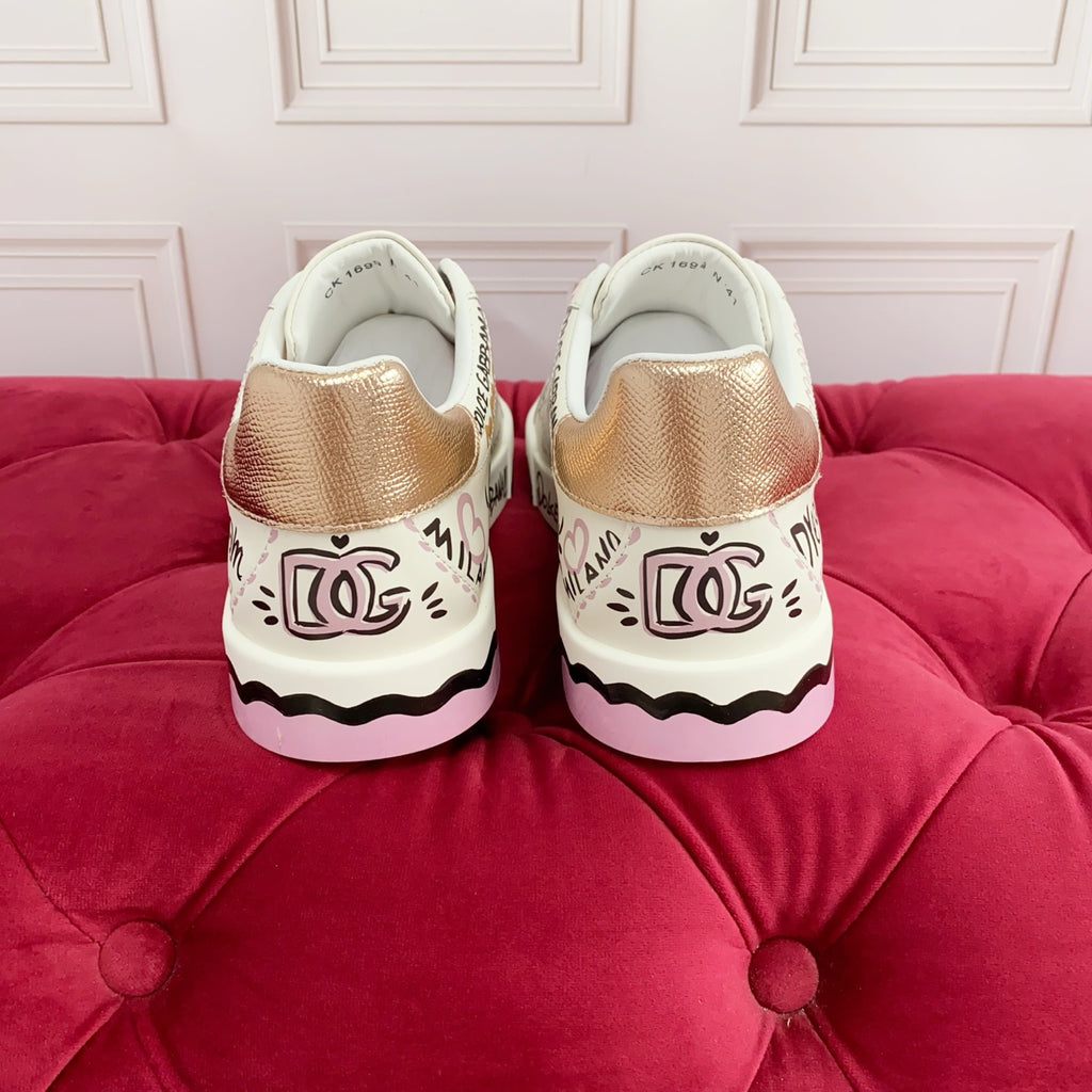 Dolce & Gabbana DG Heavy-Craft Calfskin Sneakers with 5D Accents