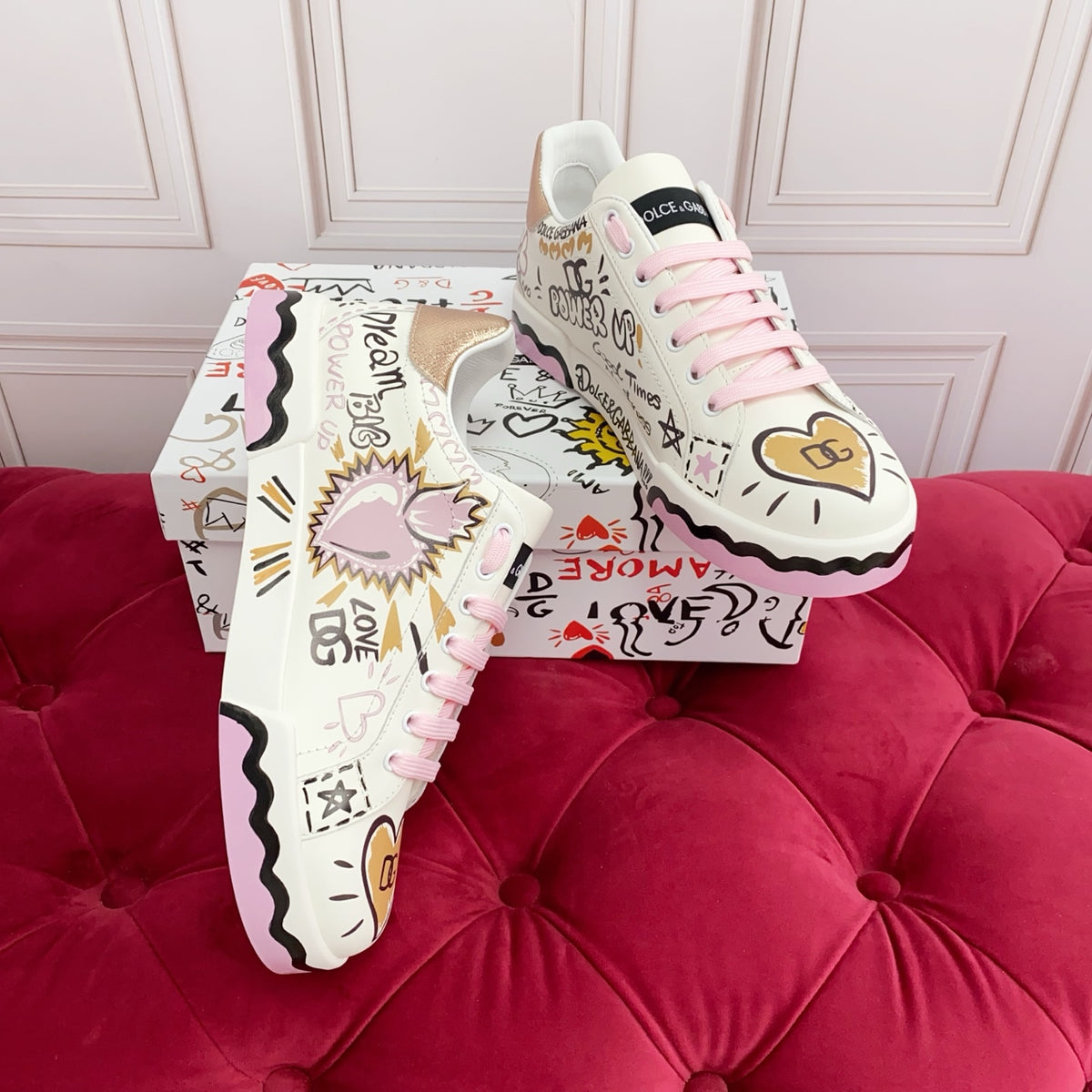 Dolce & Gabbana DG Heavy-Craft Calfskin Sneakers with 5D Accents