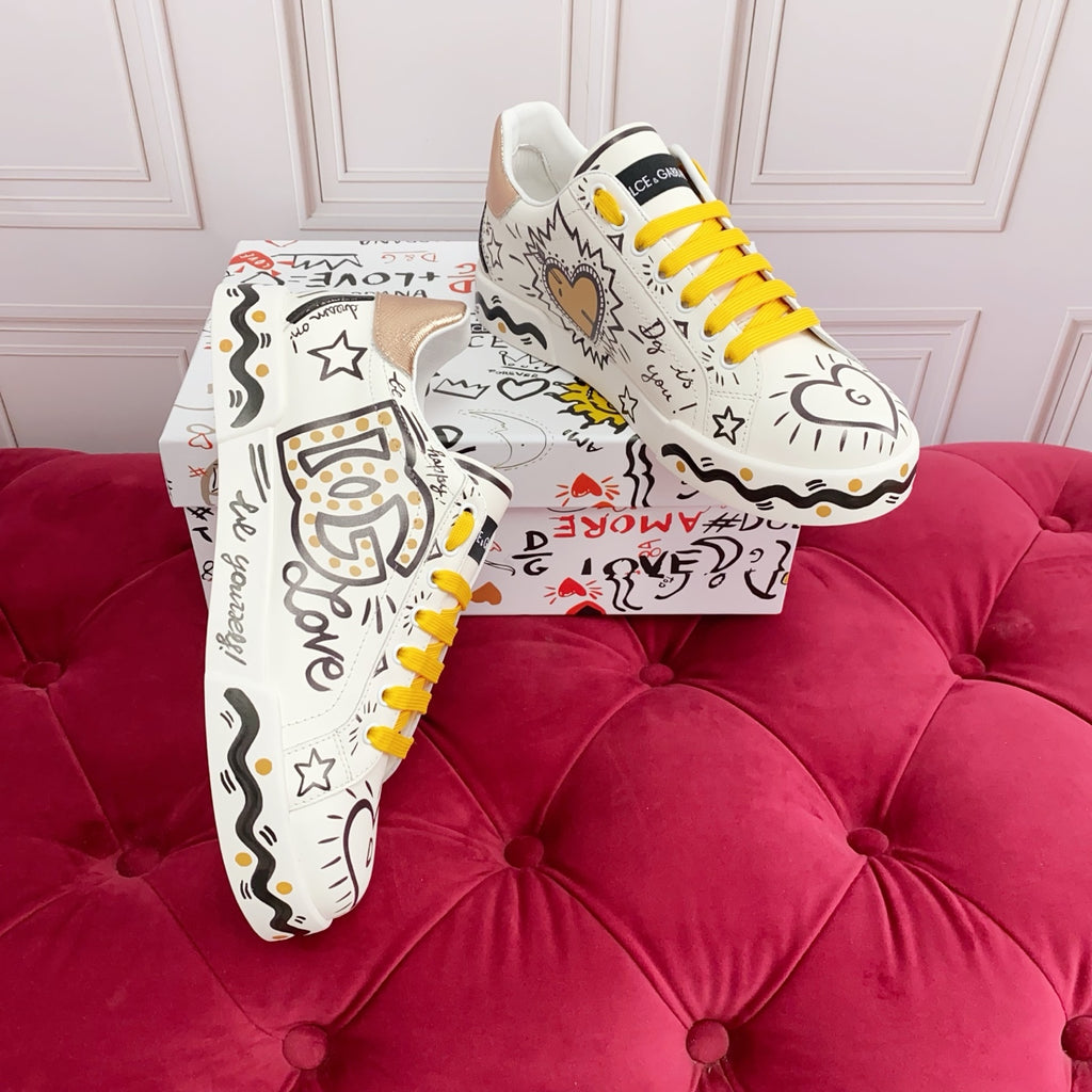 Dolce & Gabbana DG Heavy-Craft Calfskin Sneakers with 5D Accents