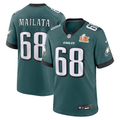 Men's Philadelphia Eagles Jordan Mailata #68 Midnight Green Super Bowl LIX Game Player Jerseys