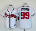 Men's Atlanta Braves Spencer Strider #99 White Replica Player Jerseys