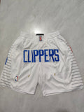 JUST DON LA Clippers White Pocket Shorts